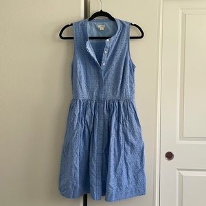 j by jcrew light blue lines eyelet dress sz 6